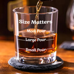 Size Matters Funny Mom Whiskey Glass
